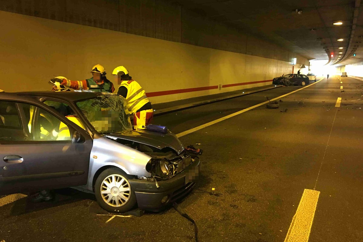 Biberist SO - Frontalcrash im Spitalhof-Tunnel