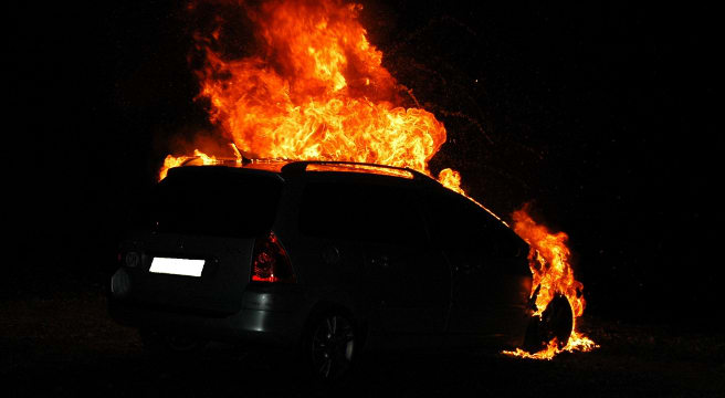 Fahrzeugbrand in Schwellbrunn