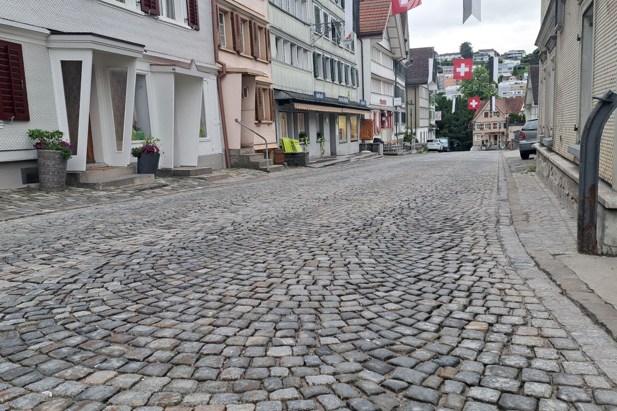Herisau AR – Historische Pflästerung wird instand gesetzt
