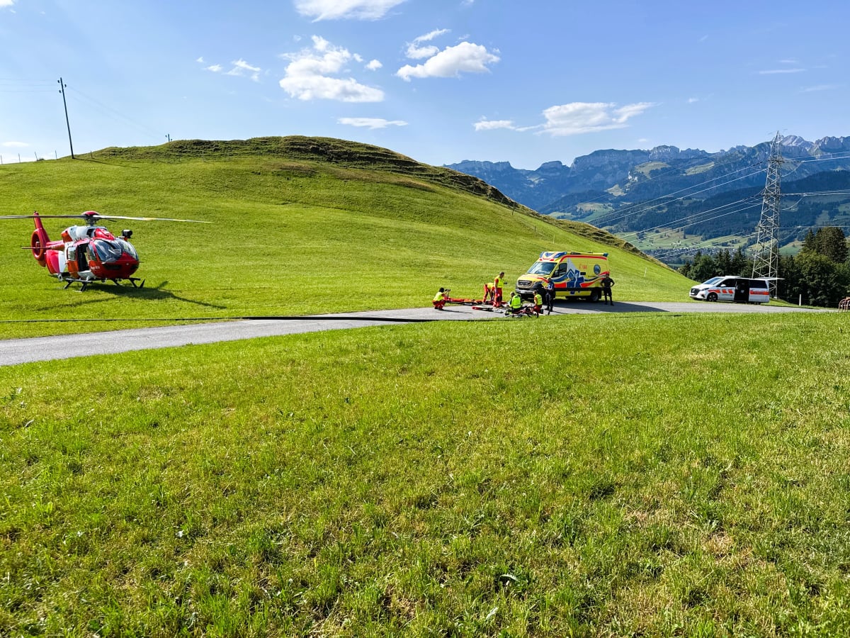 Meistersrüte AI – Rega nach Unfall mit Velo im Einsatz