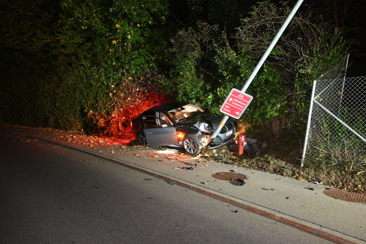 Unfall in Sonnental SG – Junglenkerin prallt gegen Laterne