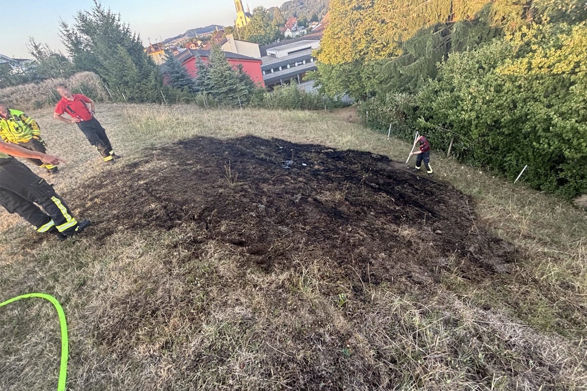 Bazenheid SG – Wiesenbrand durch Zigarettenstummel ausgelöst