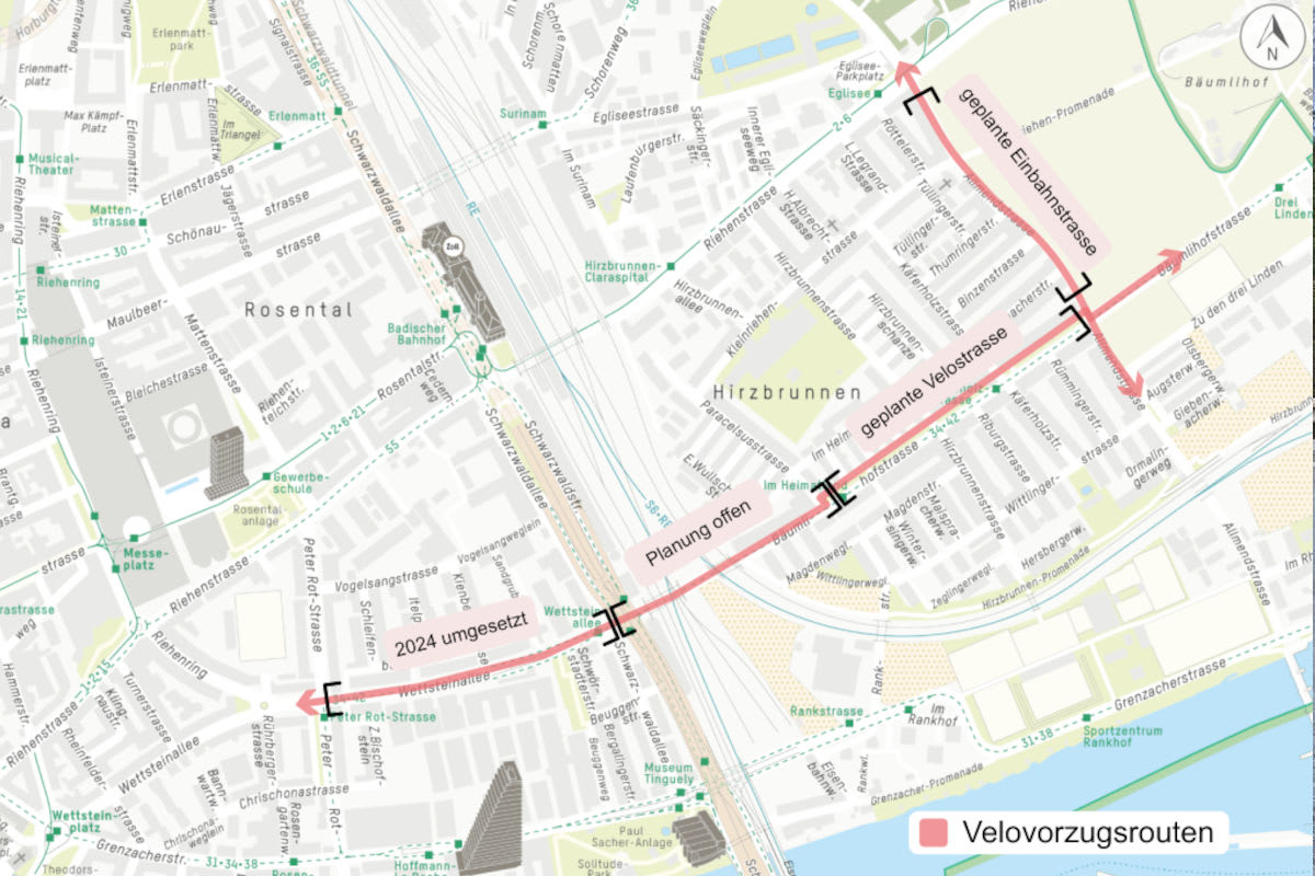 Basel – Neue Velostrasse ersetzt Parkplätze
