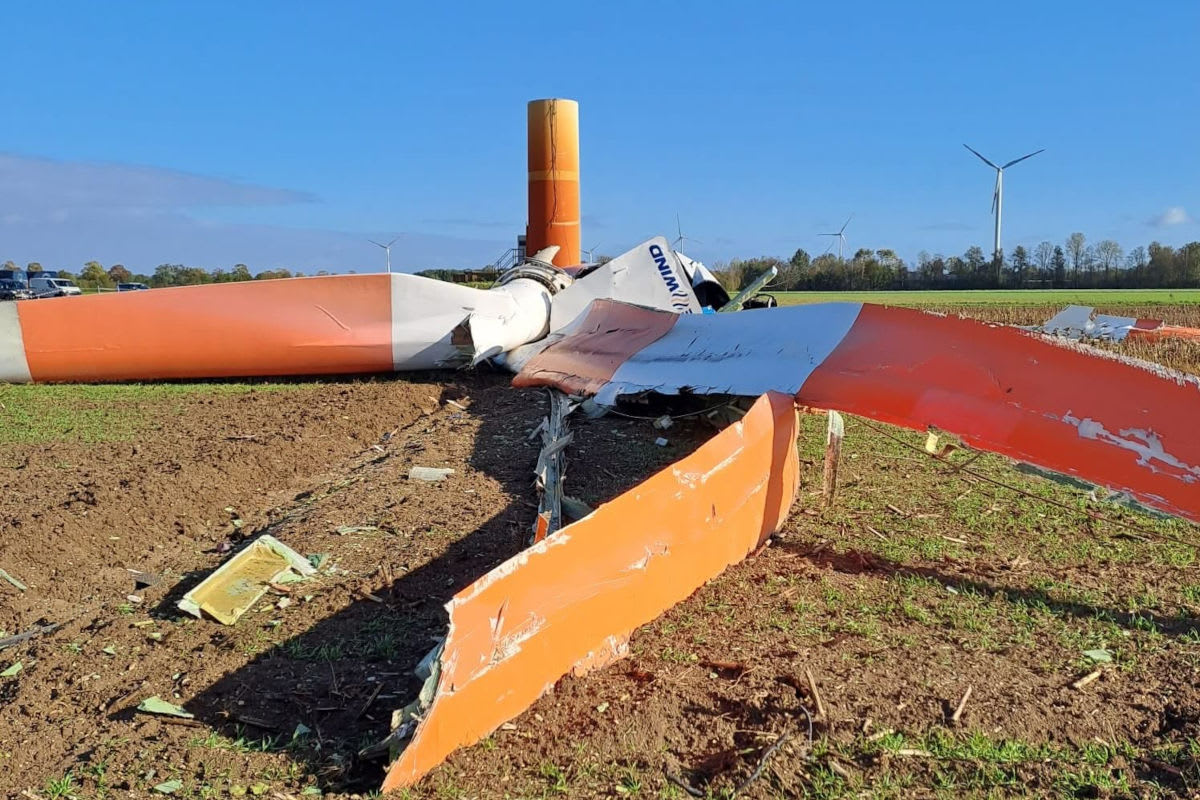 Weeze – Windrad stürzt bei Sturm um