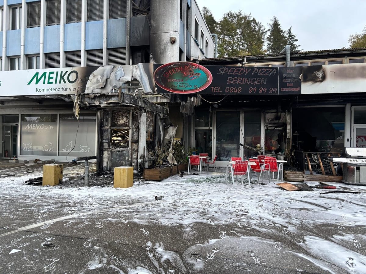 Beringen SH – Geldautomat gesprengt – Gebäude gerät in Brand