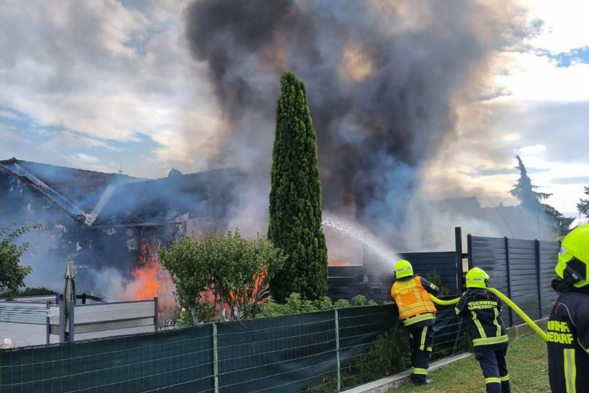 Rannersdorf bei Schwechat – Vier Personen nach Brand im Spital
