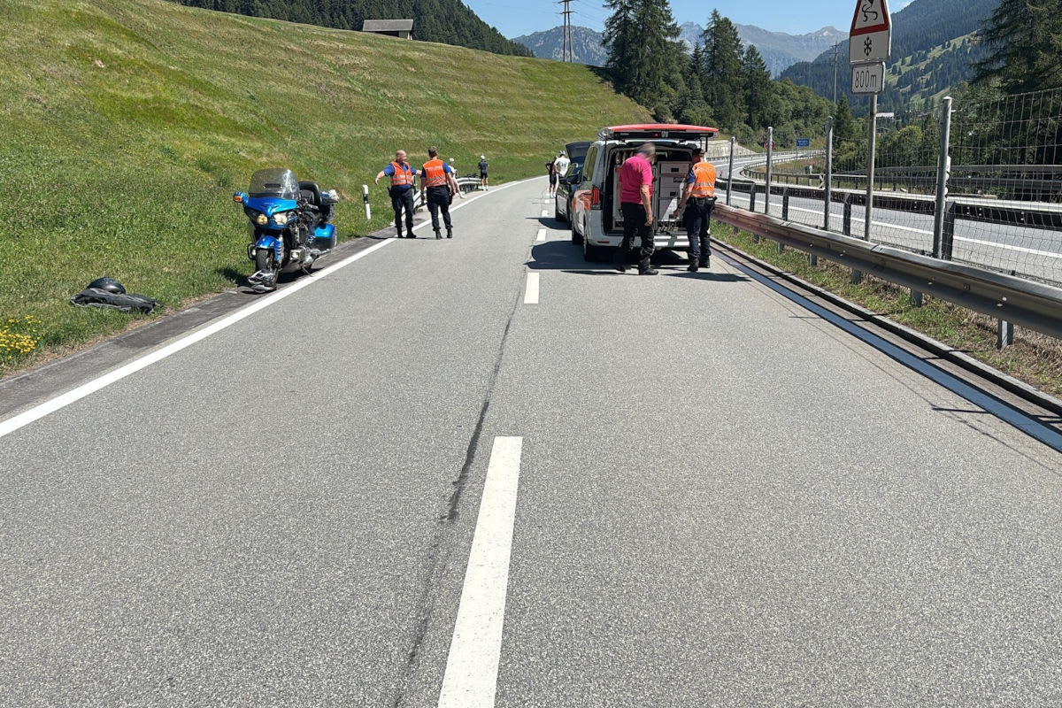 La Punt Chamues-ch und Splügen GR – Mehrere Unfälle mit Velo