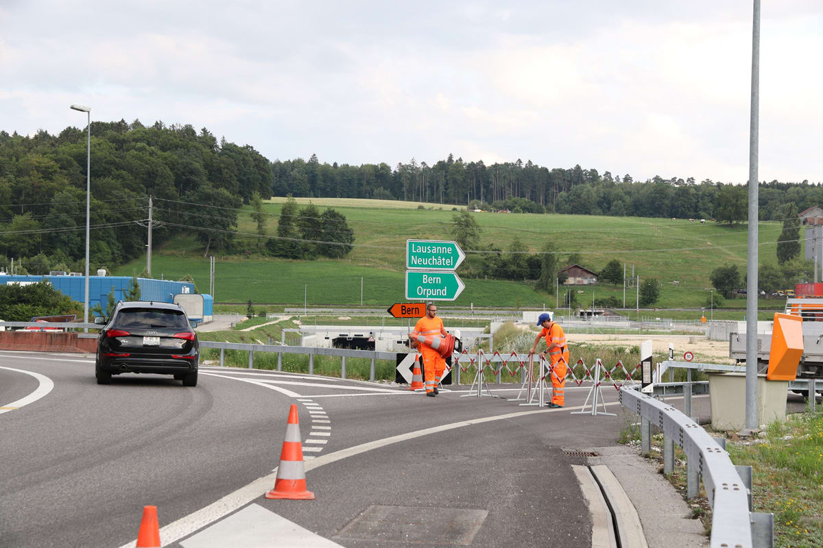 Biel BE – A5 Ostast nachts wegen Unterhaltsarbeiten gesperrt