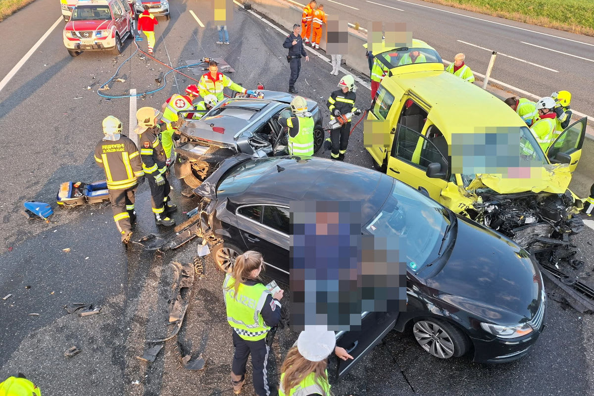 St. Pölten – Schwerer Unfall auf A1 fordert fünf Verletzte