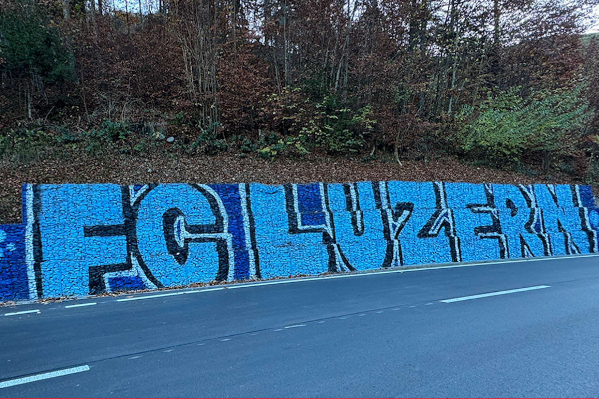 Melchtal OW – Grosses FC Luzern Graffiti gesprüht