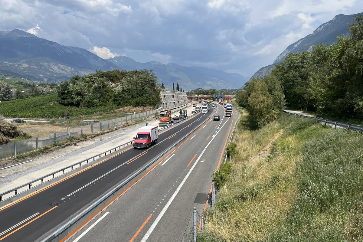 A9 Sion–Sierre VS – Nachtsperrungen wegen neuer Verkehrsführung