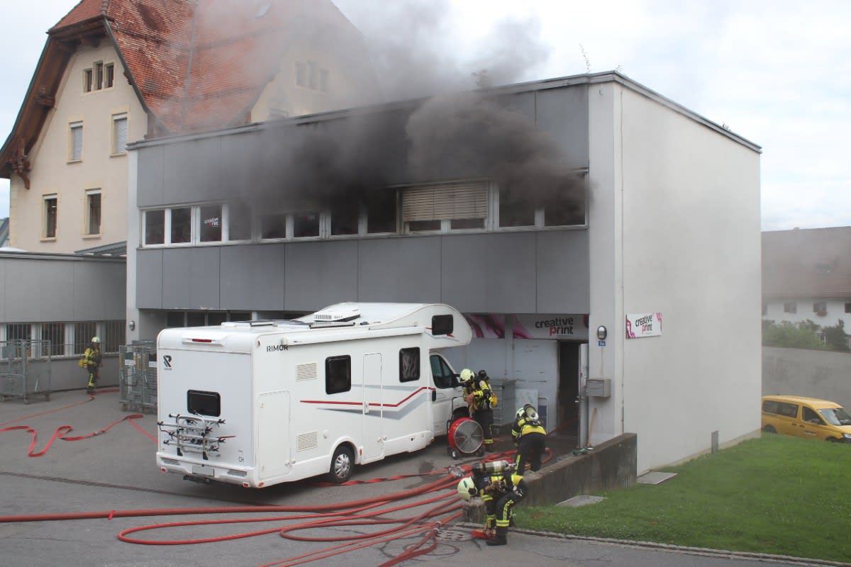 Appenzell / AI  - Brand in einem Gewerbebetrieb an der Poststrasse