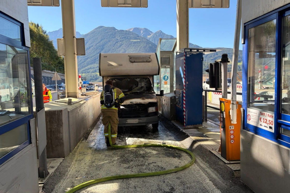 Schönberg – Wohnmobil auf Brennerautobahn in Brand geraten