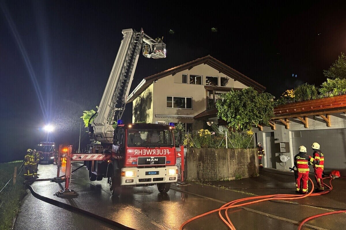 Melchtal OW – Brand nach Blitzeinschlag