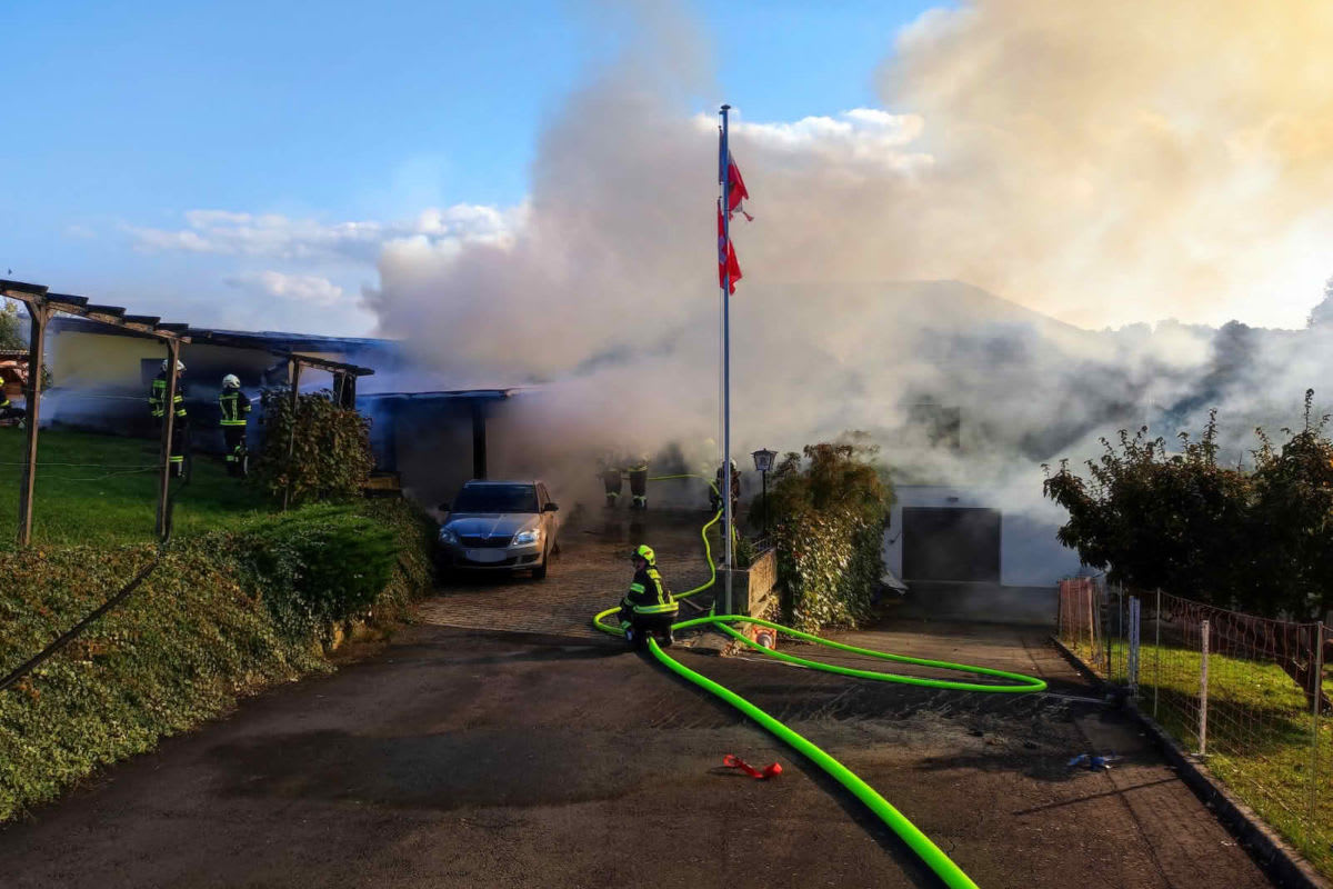 Minihof-Liebau B – Brand eines Einfamilienhauses