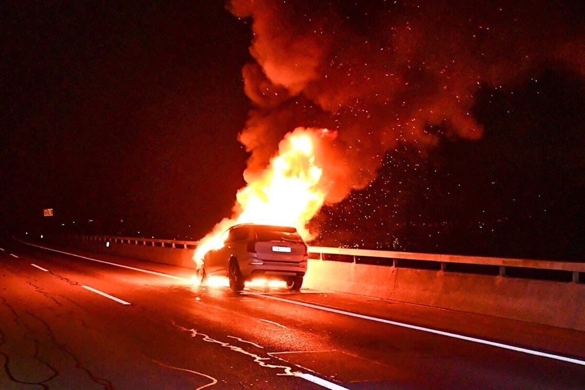 Beckenried NW - Fahrzeug auf der A2 in Brand geraten