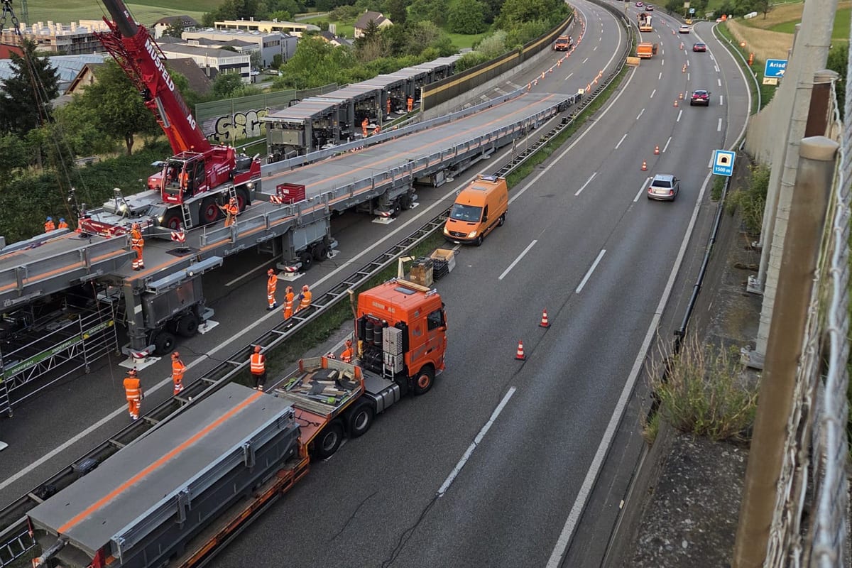 Arisdorf/Giebenach BL – ASTRA Bridge auf der A2 im Einsatz