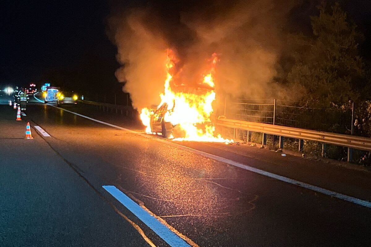 Egerkingen SO – Auto auf der A2 ausgebrannt