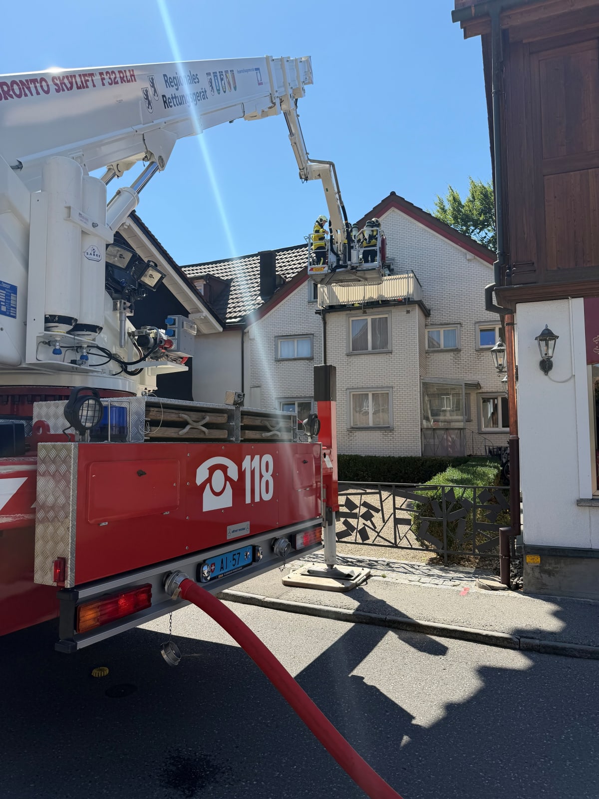 Appenzell AI – Abfallsack gerät auf Balkon in Brand