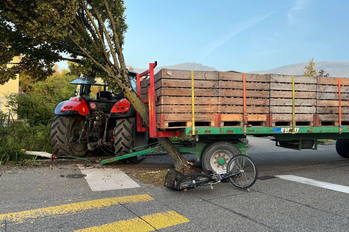 Unfall in Langendorf SO - Fahrradfahrerin von einem Traktor-Anhänger erfasst