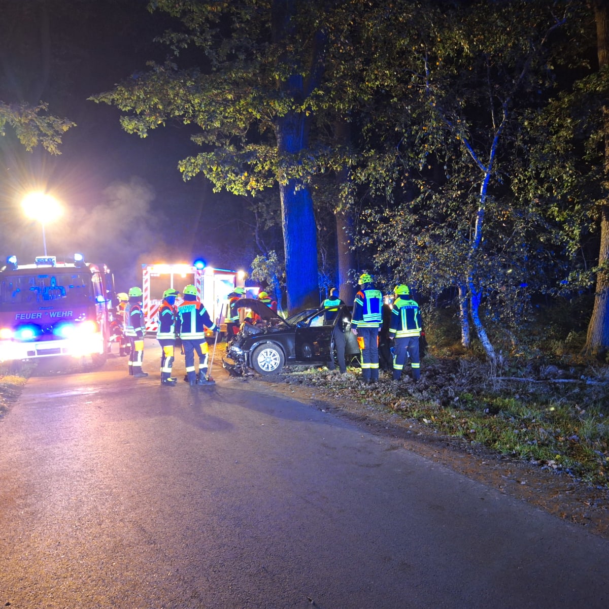 Ahausen – Auto prallt gegen Baum – Drei Menschen schwer verletzt