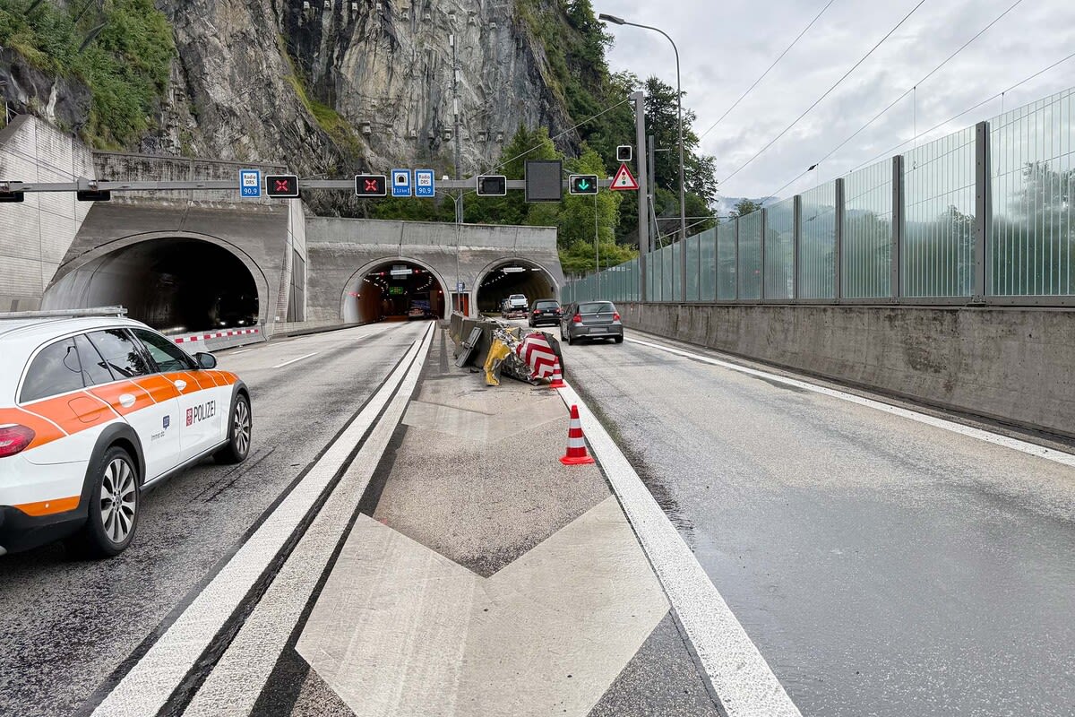 A2 Hergiswil NW – LKW-Unfall sorgt für Tunnel-Sperrung