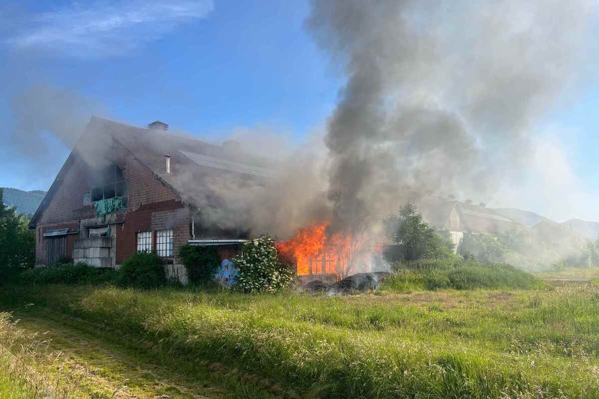 Luterbach SO – Lagerhalle bei Brand stark beschädigt