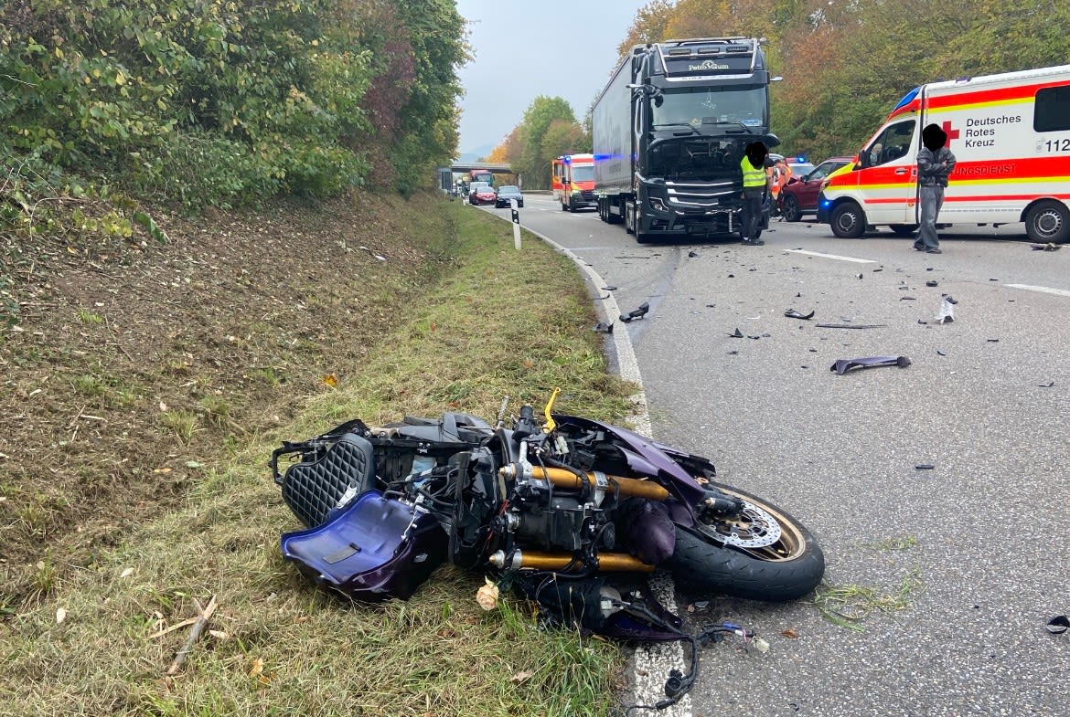 Landau – Motorradfahrer bei Unfall mit Lkw schwer verletzt