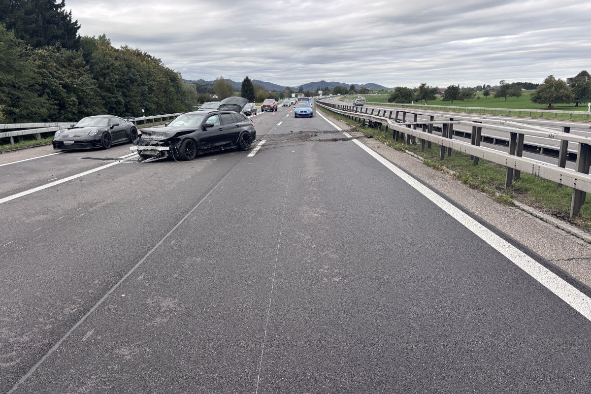 Gossau SG – Junglenker verursacht Unfall auf der A1
