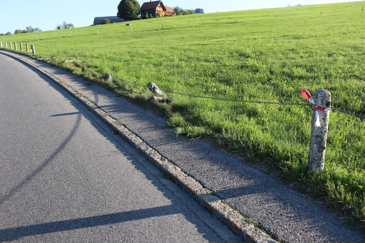 Steinegg AI - Auto fährt in Betonpfähle