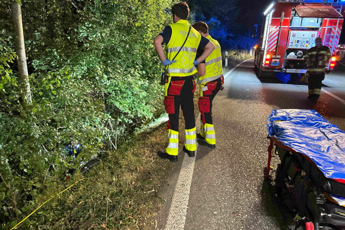Unfall in Trimbach SO – Motorradfahrer stürzt Böschung hinab
