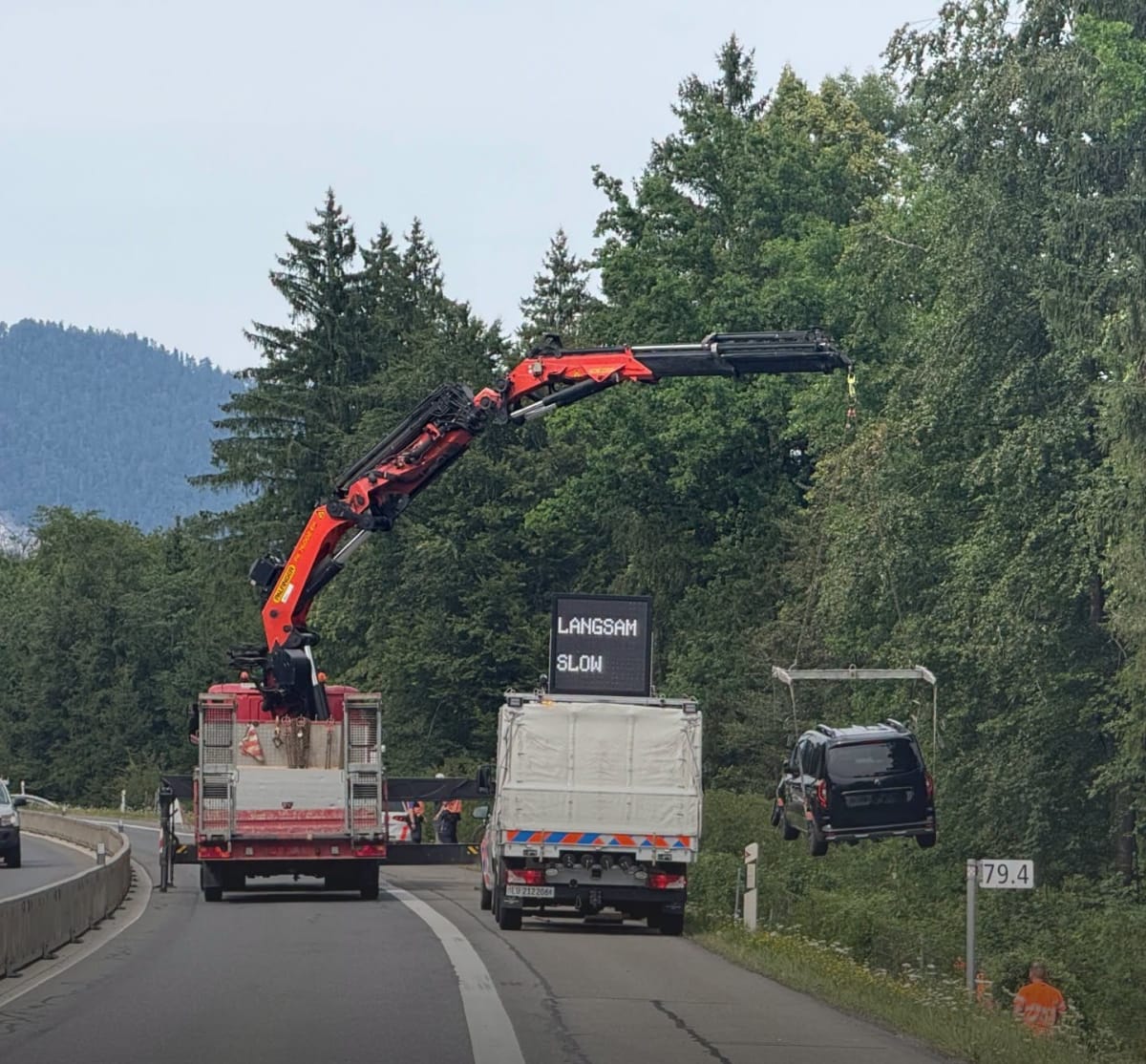 Kägiswil OW – Selbstunfall auf A8