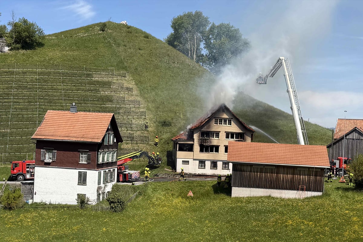 Walzenhausen AR – Haus nach Brand unbewohnbar