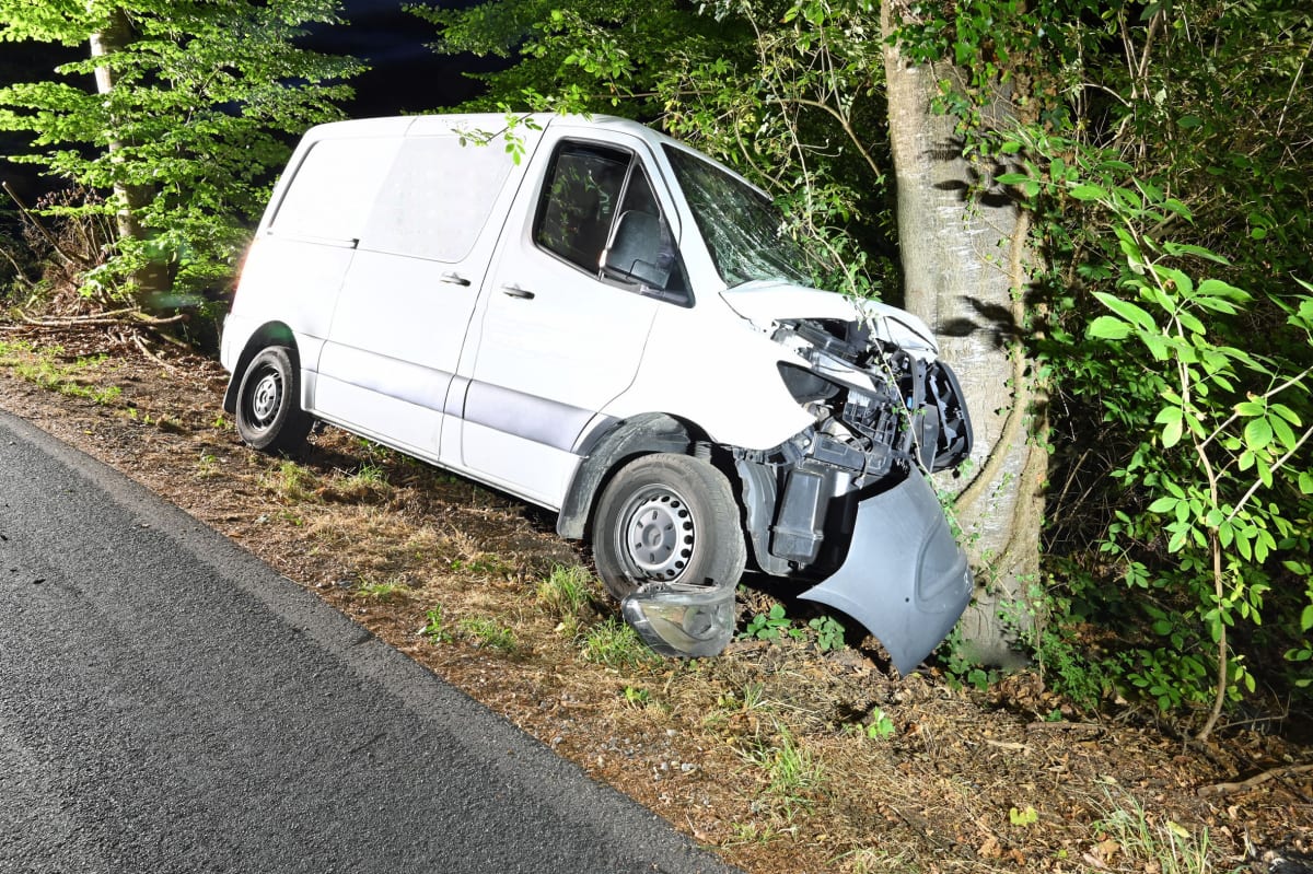 Reiden LU – Lieferwagen prallt bei Unfall frontal gegen Baum