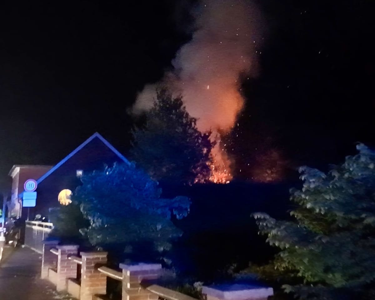 Großenkneten – Brand einer Garage greift auf Vegetation über