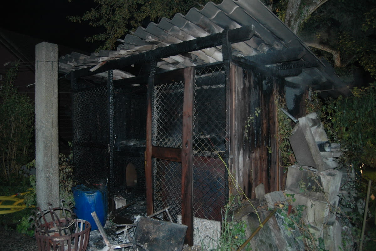 Brand eines Gartenhäuschens in Walzenhausen