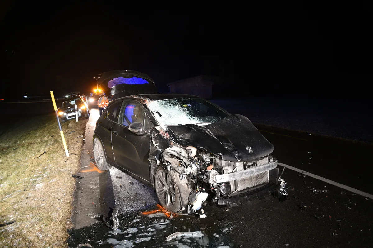 Untervaz GR - Schwere Kollision zwischen Auto und Pferden