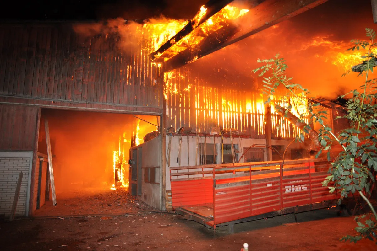 Feuerwehr gefordert - Grossbrand in Triesen FL