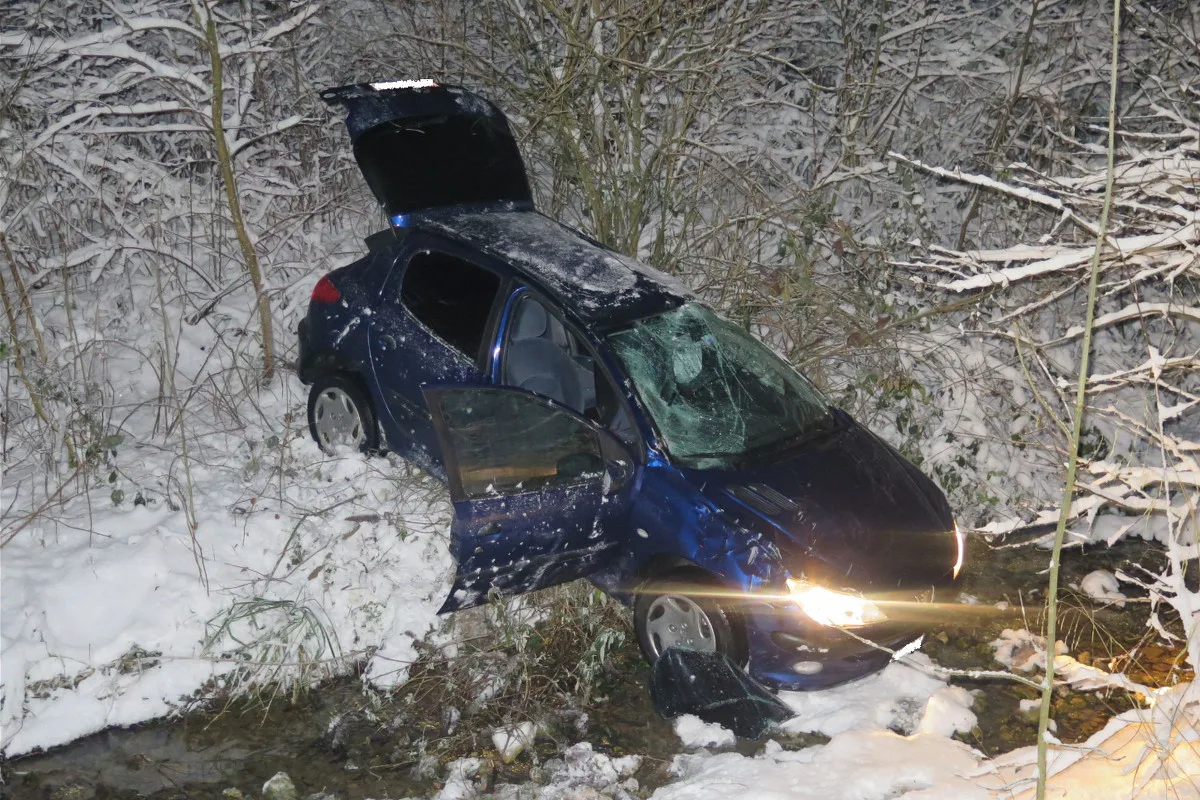 Arboldswil BL - Mit Auto im Bachbett gelandet