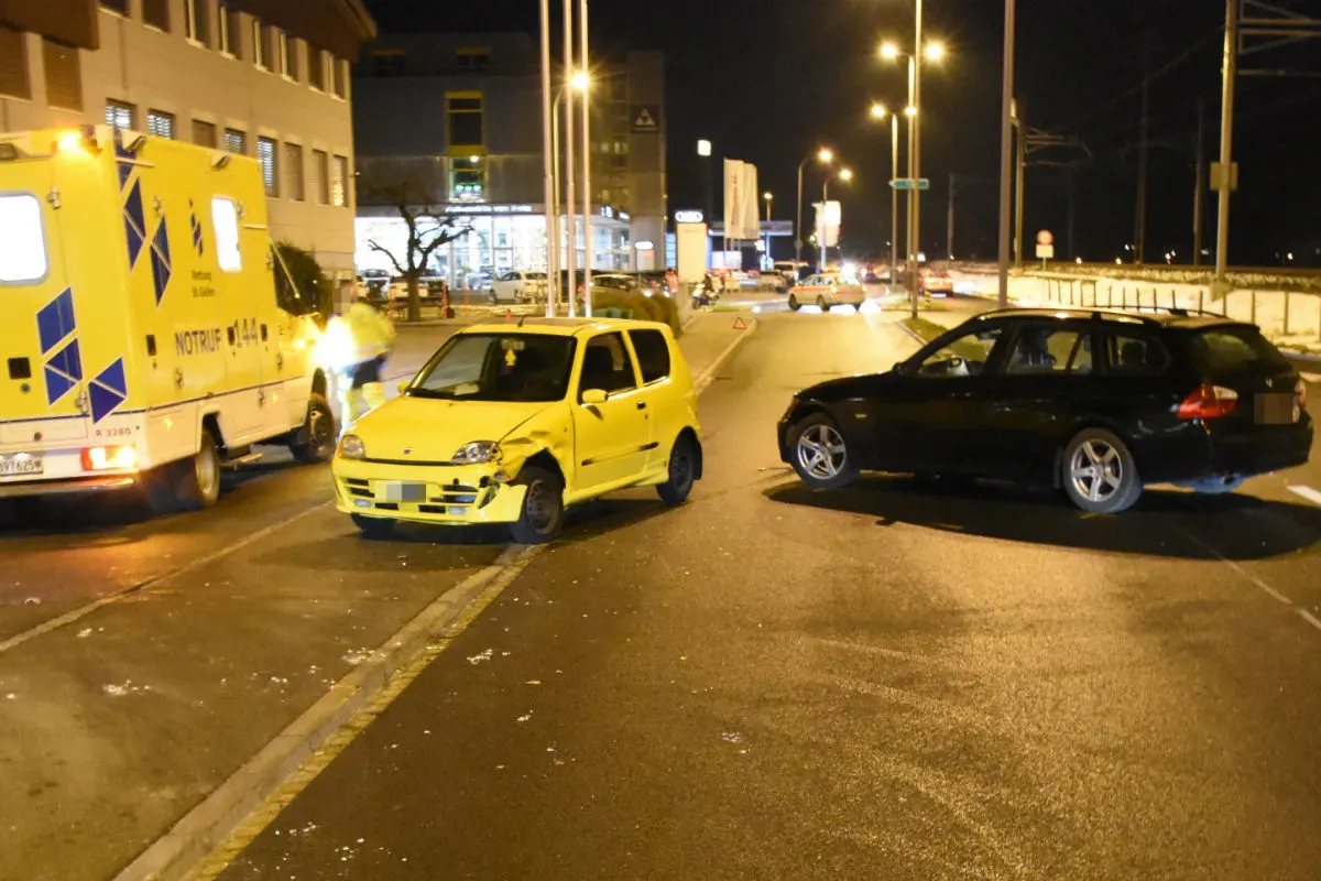 Bad Ragaz SG - Crash zwischen zwei Autos
