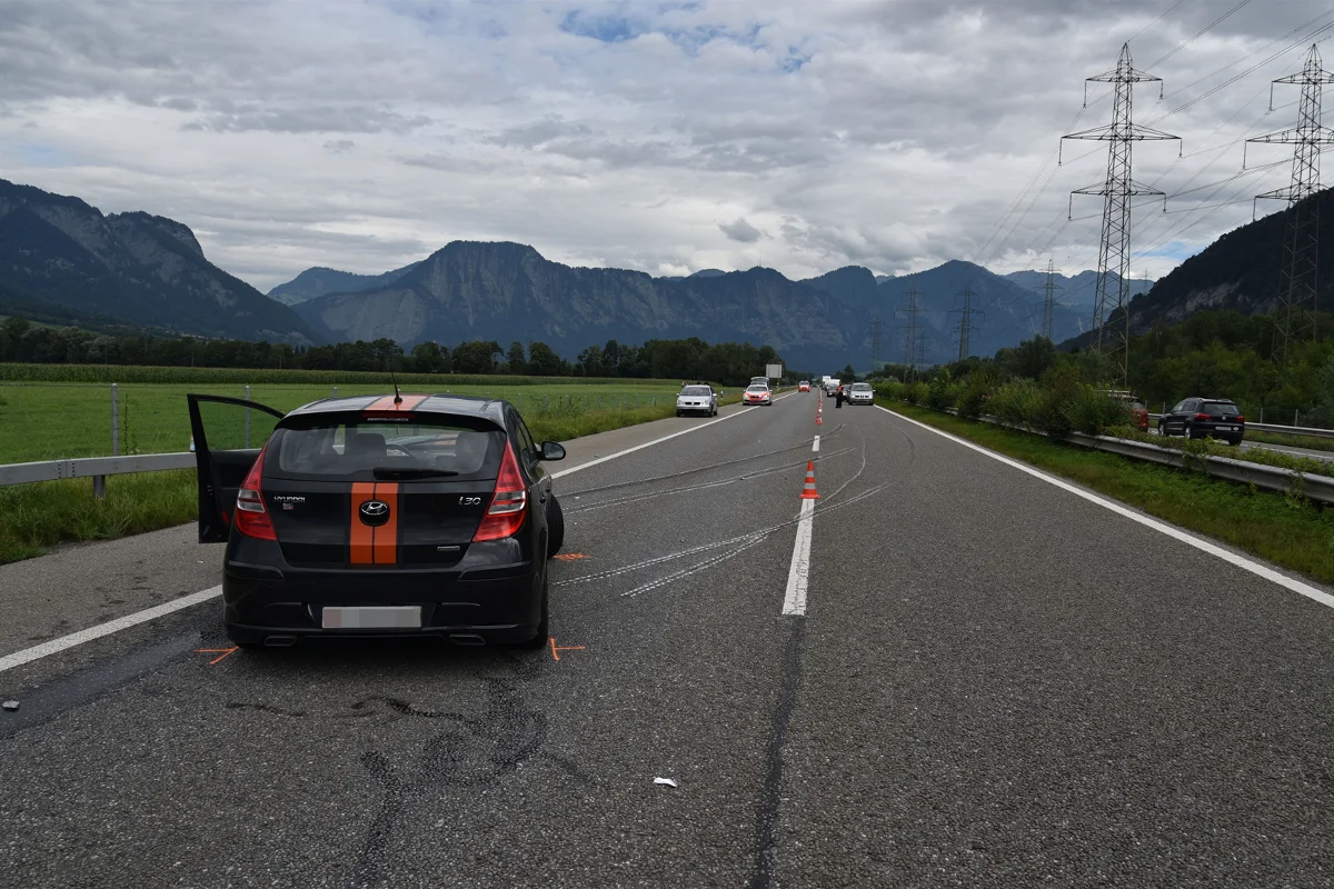 Maienfeld GR: Auffahrunfall auf der Nordspur der A13