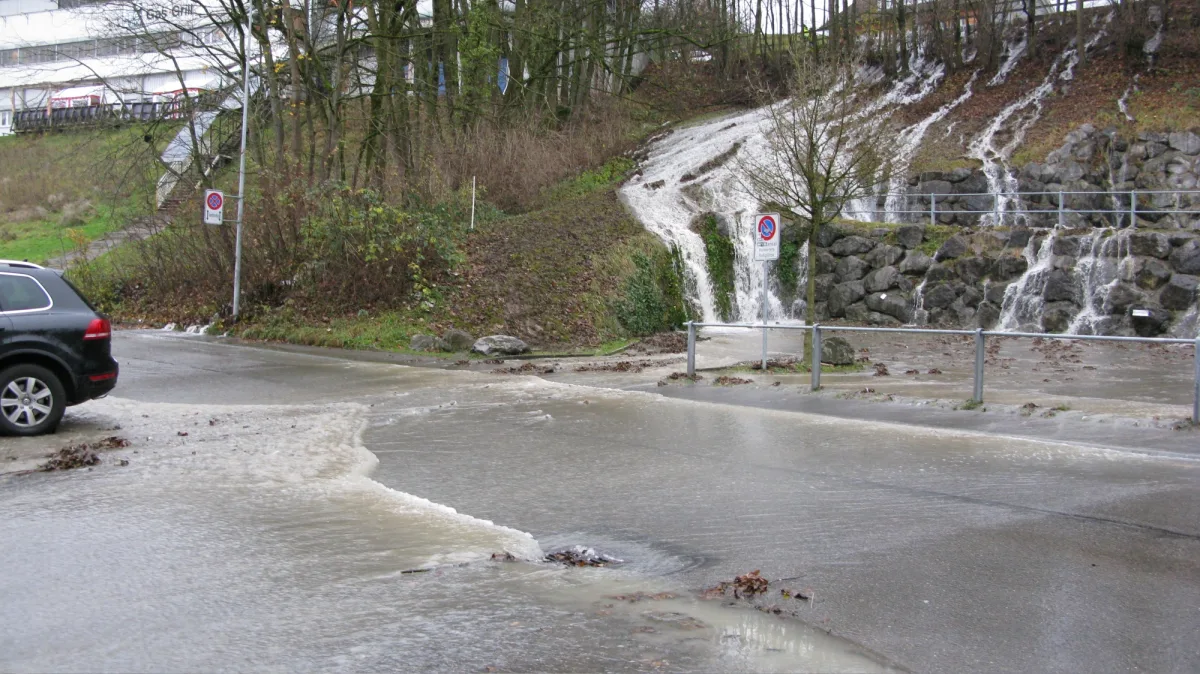 Wasserrohrbruch in St. Gallen