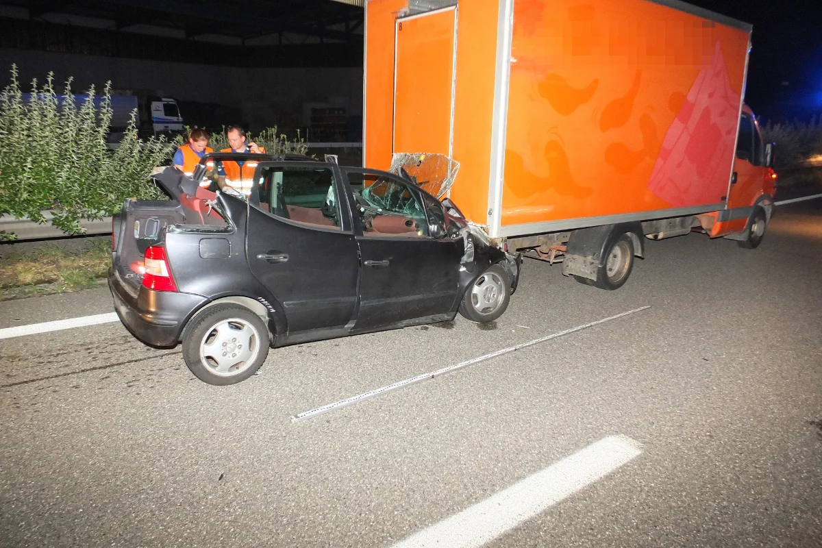 Oberbüren SG - Auffahrkollision auf der A1