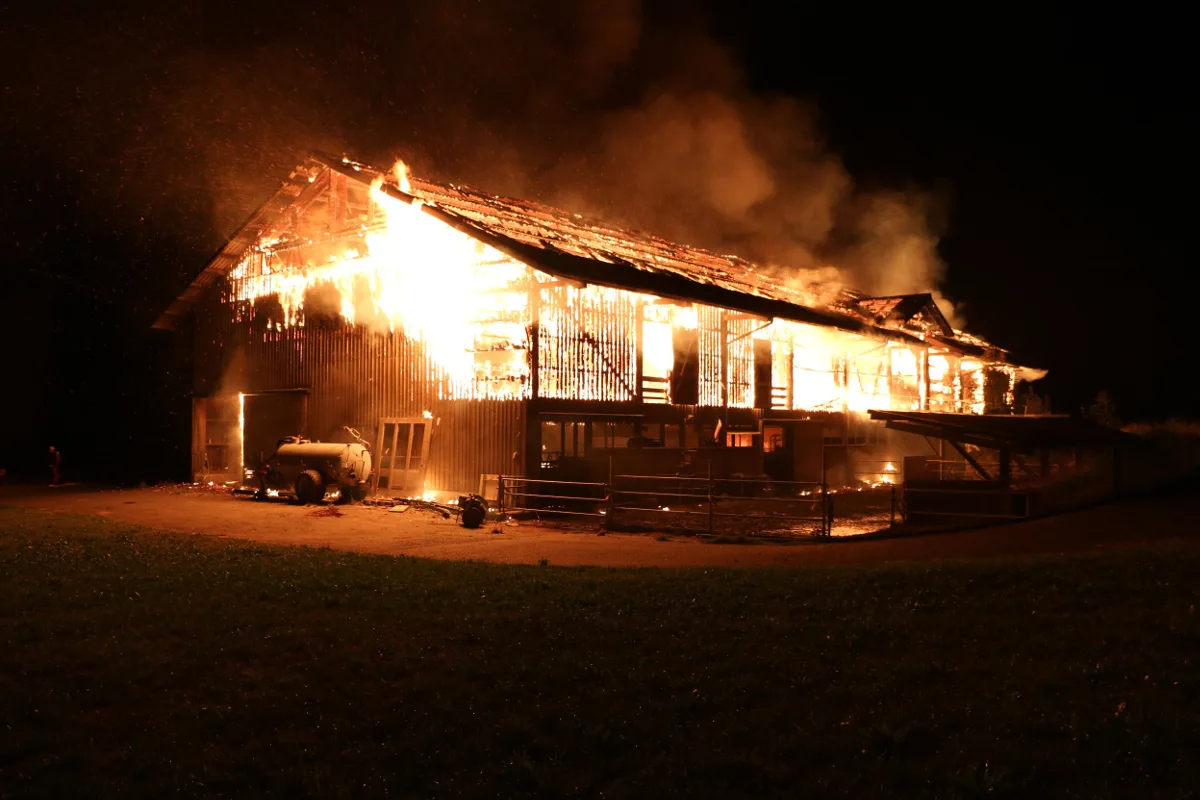 Flammenmeer in Hausen am Albis