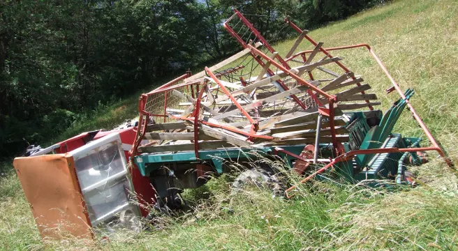 Landwirt bei Passugg-Araschgen erheblich verunfallt