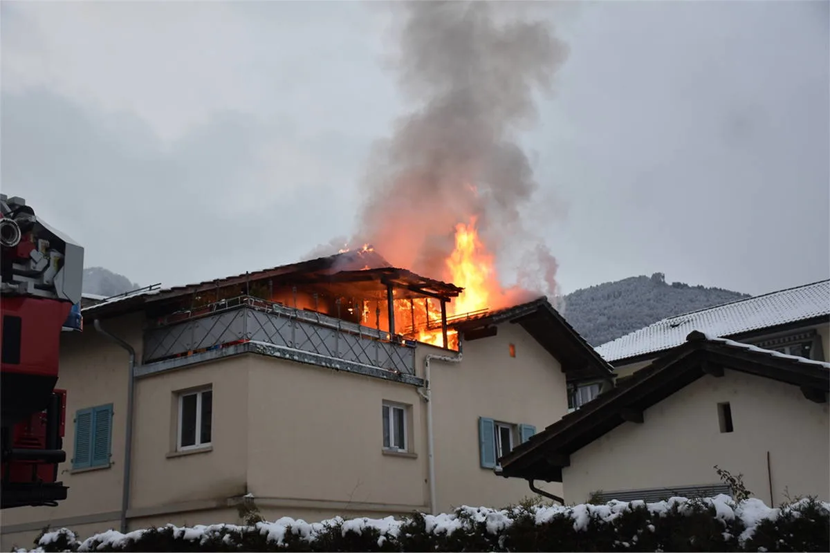 Landquart GR - Brand in Zweifamilienhaus