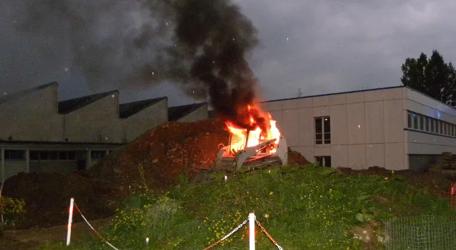 Baumaschinenbrand in St. Gallen