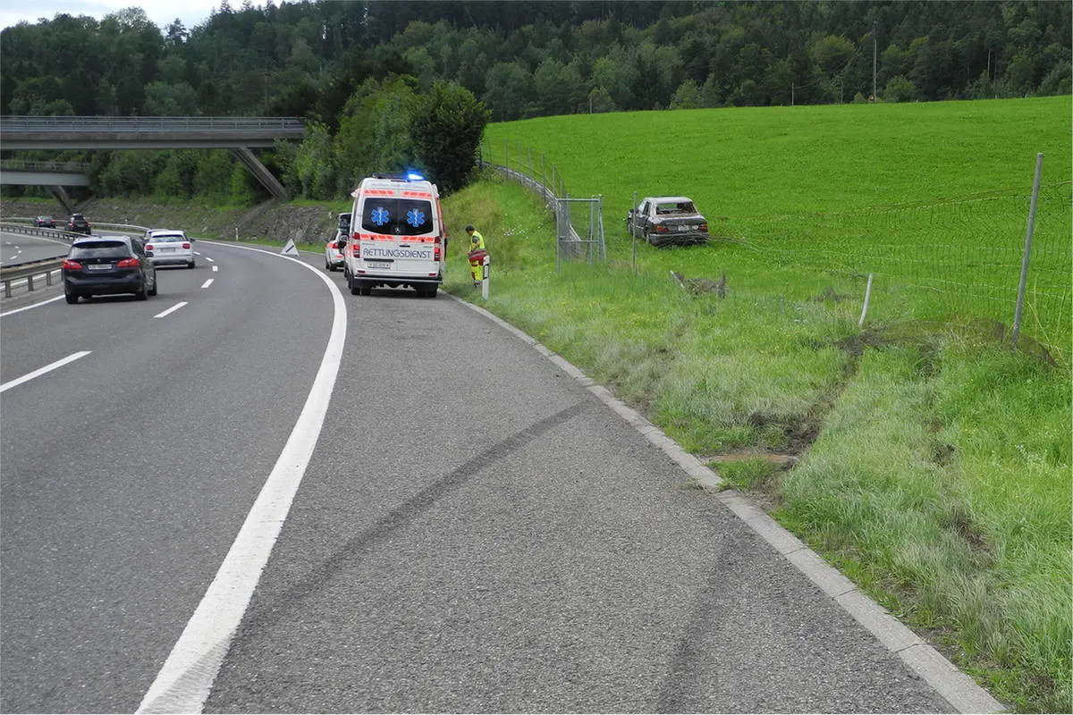 Steinen SZ - Verkehrsunfall auf der Autobahn