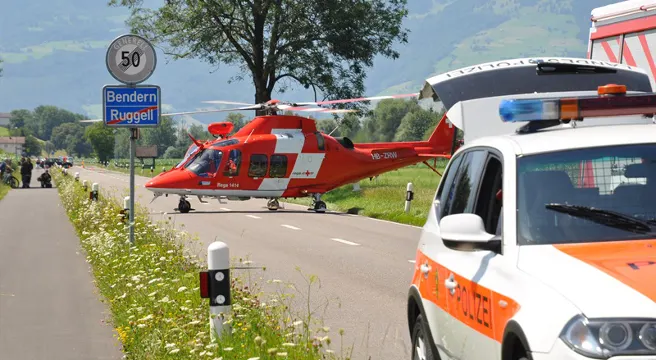 Verletzte Radfahrer in Ruggell
