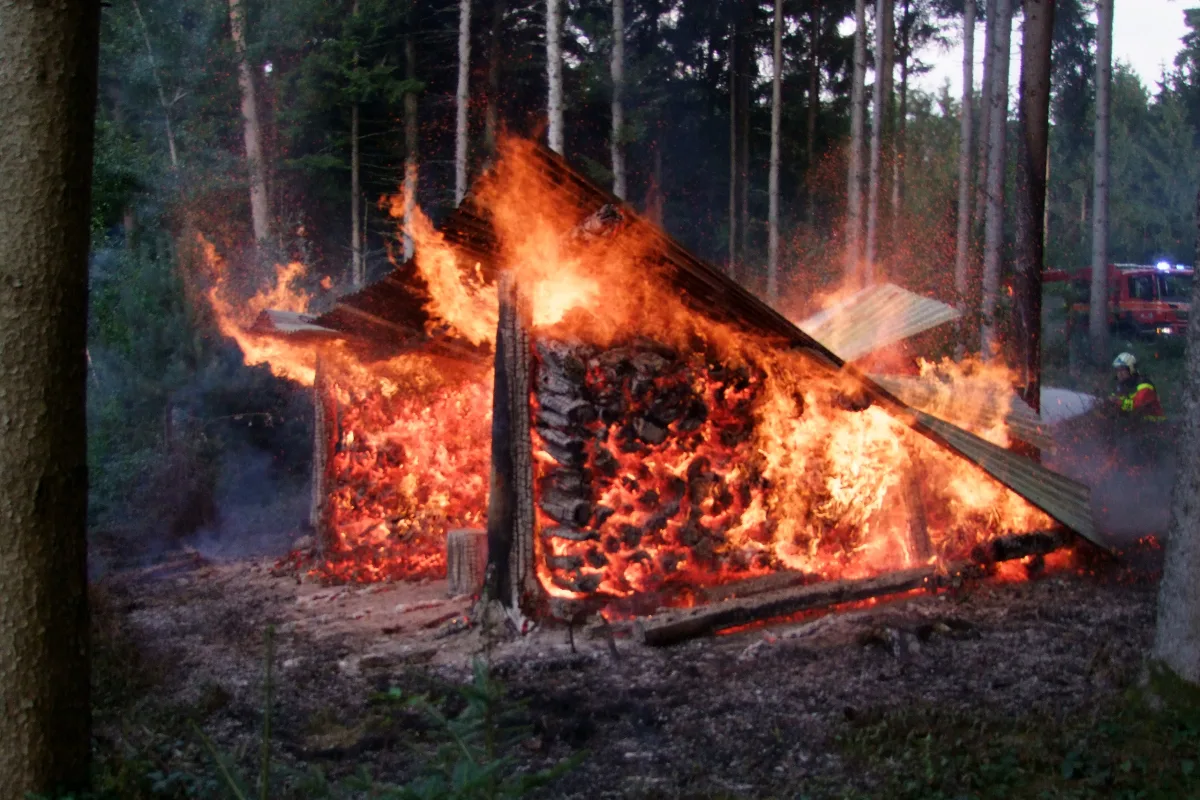 Niederhelfenschwil SG: Holzunterstand in Brand geraten